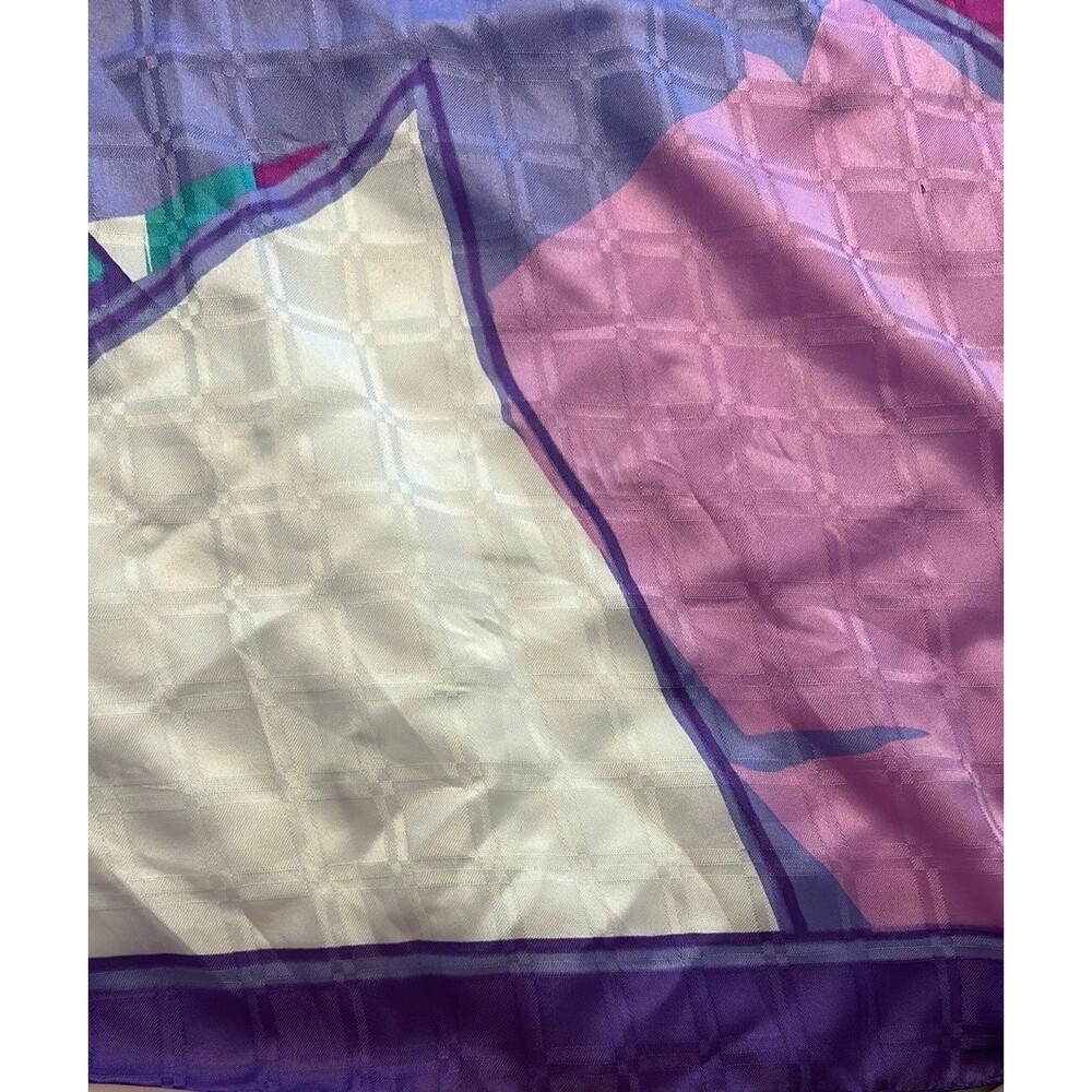 Purple and Pink Geometric Scarf made in Italy